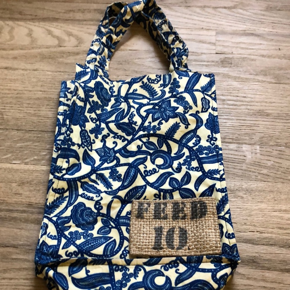FEED Feed 10 Blue Print Small Tote Bag